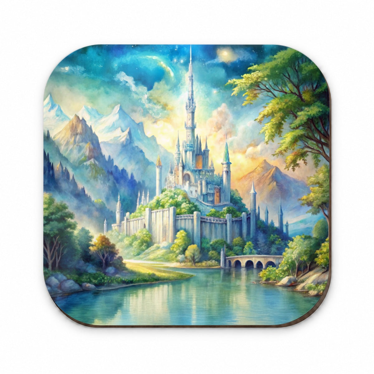 Elves Fantasy Kingdom Watercolor Design Fridge Magnet