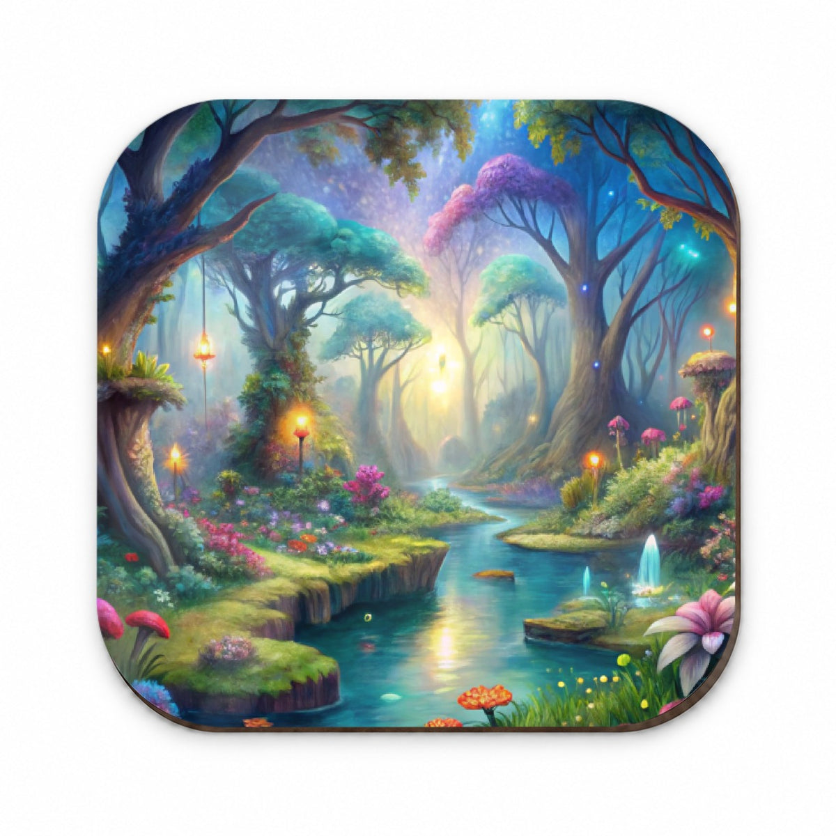 Fairy Forest Trees Fantasy Watercolor Design Fridge Magnet