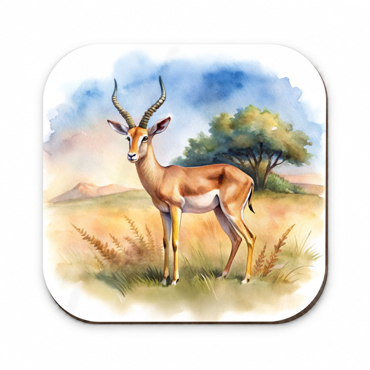 Gazelle African Plain Watercolor Design Fridge Magnet