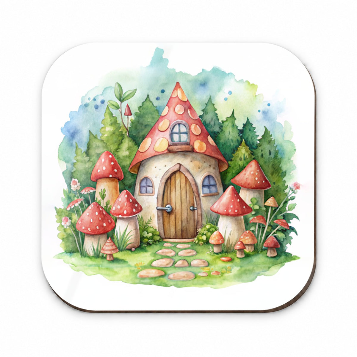Gnome House Red Roof Watercolor Cute Fridge Magnet