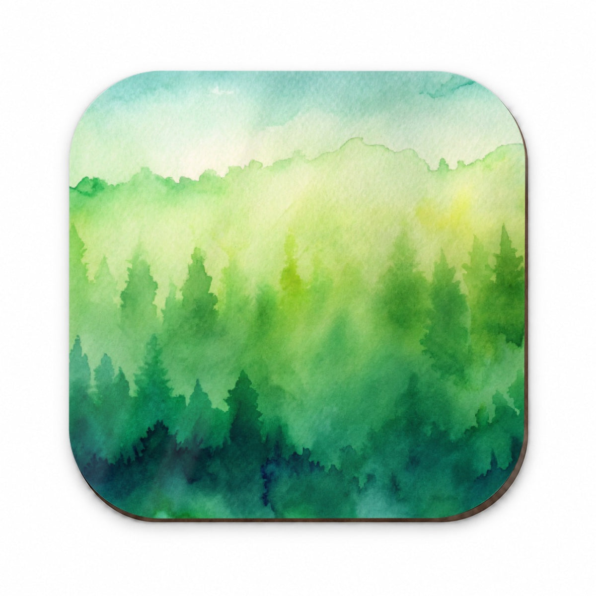 Green Forest Ombre Watercolor Fridge Magnet