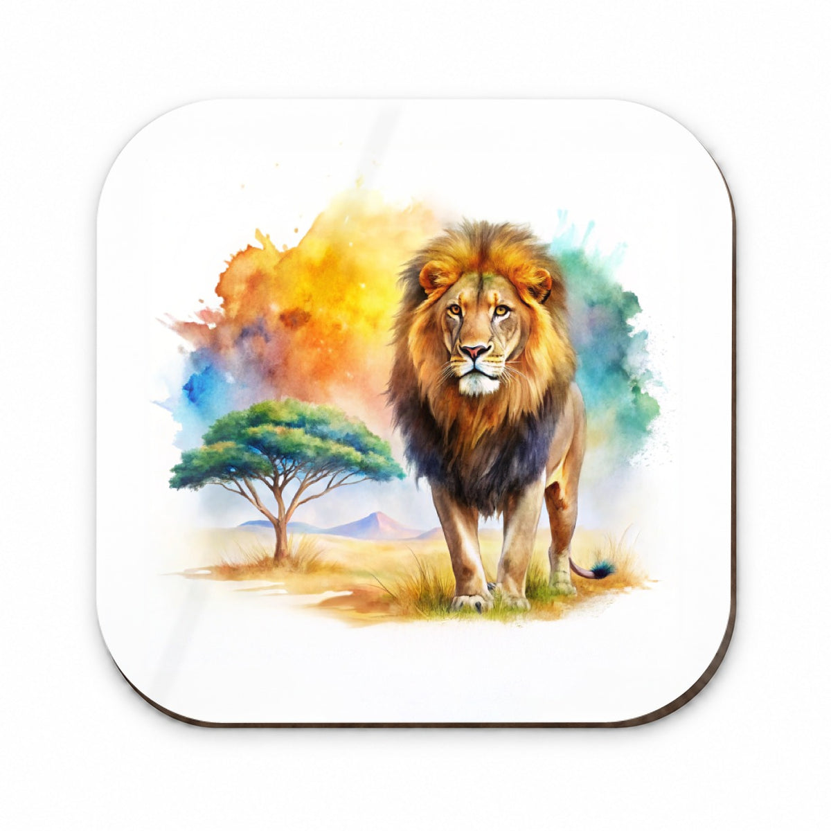 Lion African Plain Beautiful Watercolor Fridge Magnet