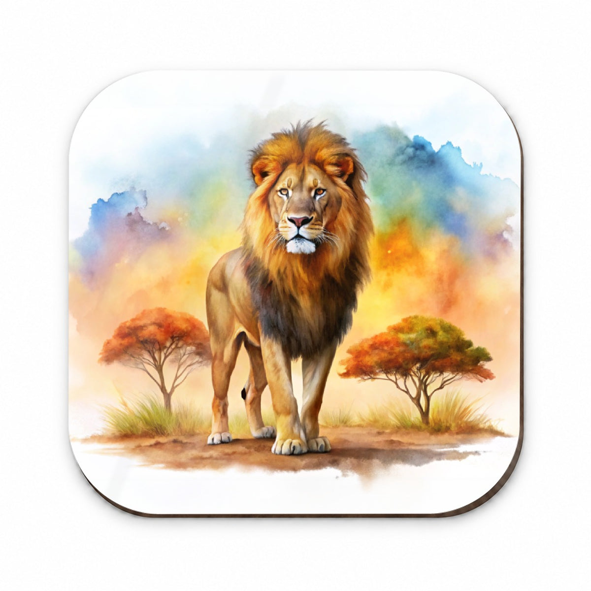 Lion African Plain Watercolor Fridge Magnet