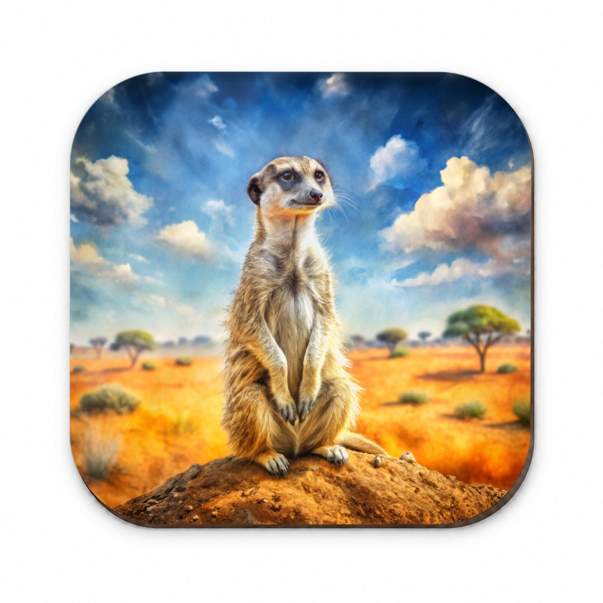 Meerkat African Plain Watercolor Design Fridge Magnet