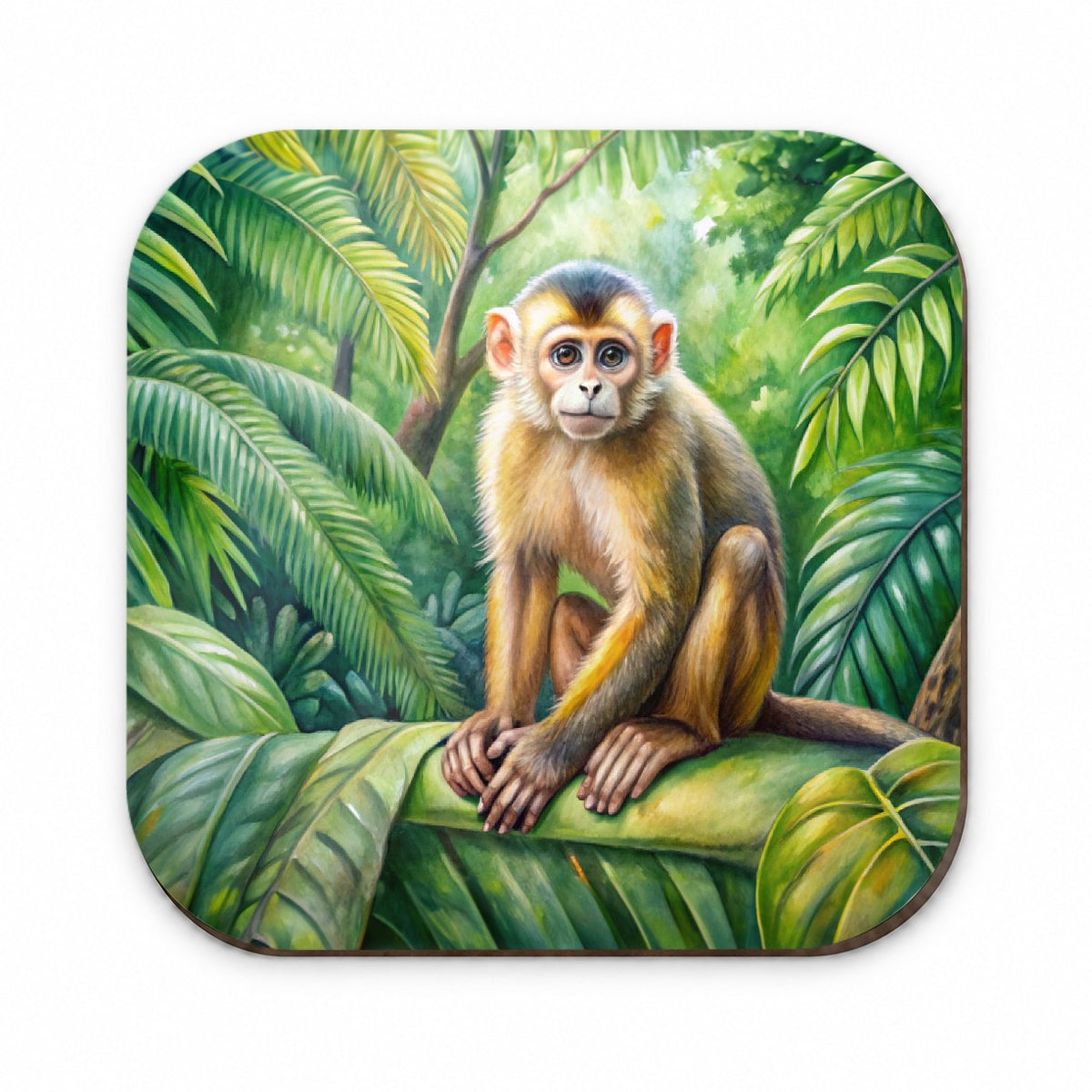 Monkey In Rainforest Watercolor Fridge Magnet