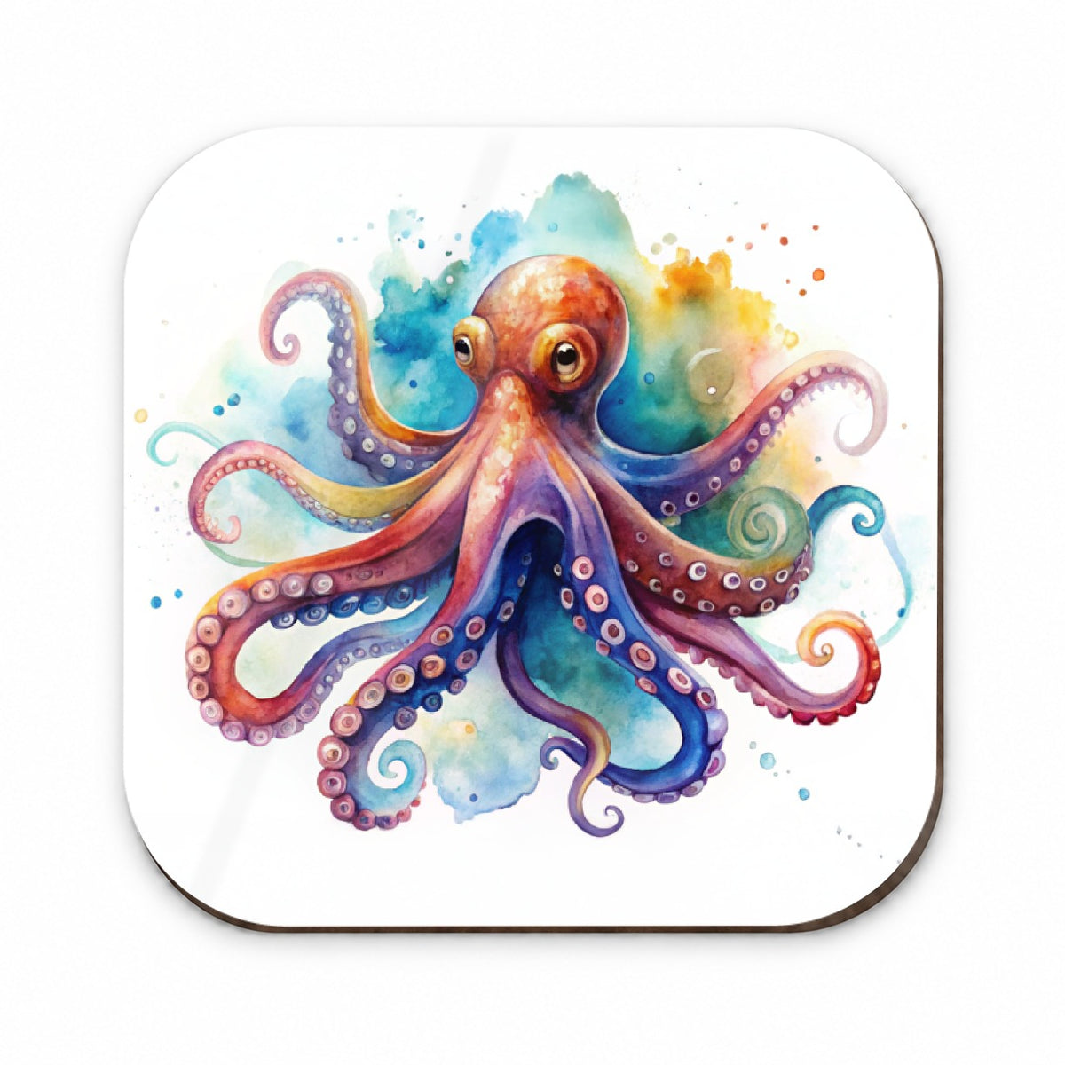 Octopus Watercolor Colorful Fridge Magnet