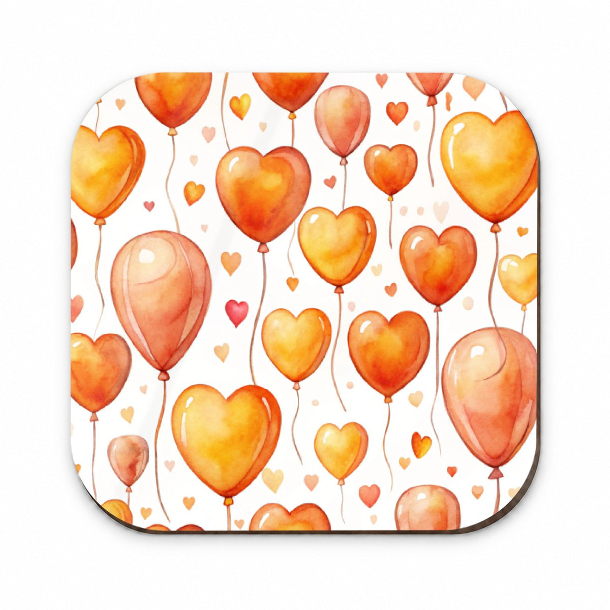 Orange Balloons Hearts Watercolor Birthday Fridge Magnet