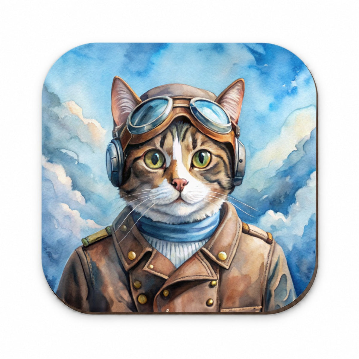 Pilot Cat Watercolor Fridge Magnet