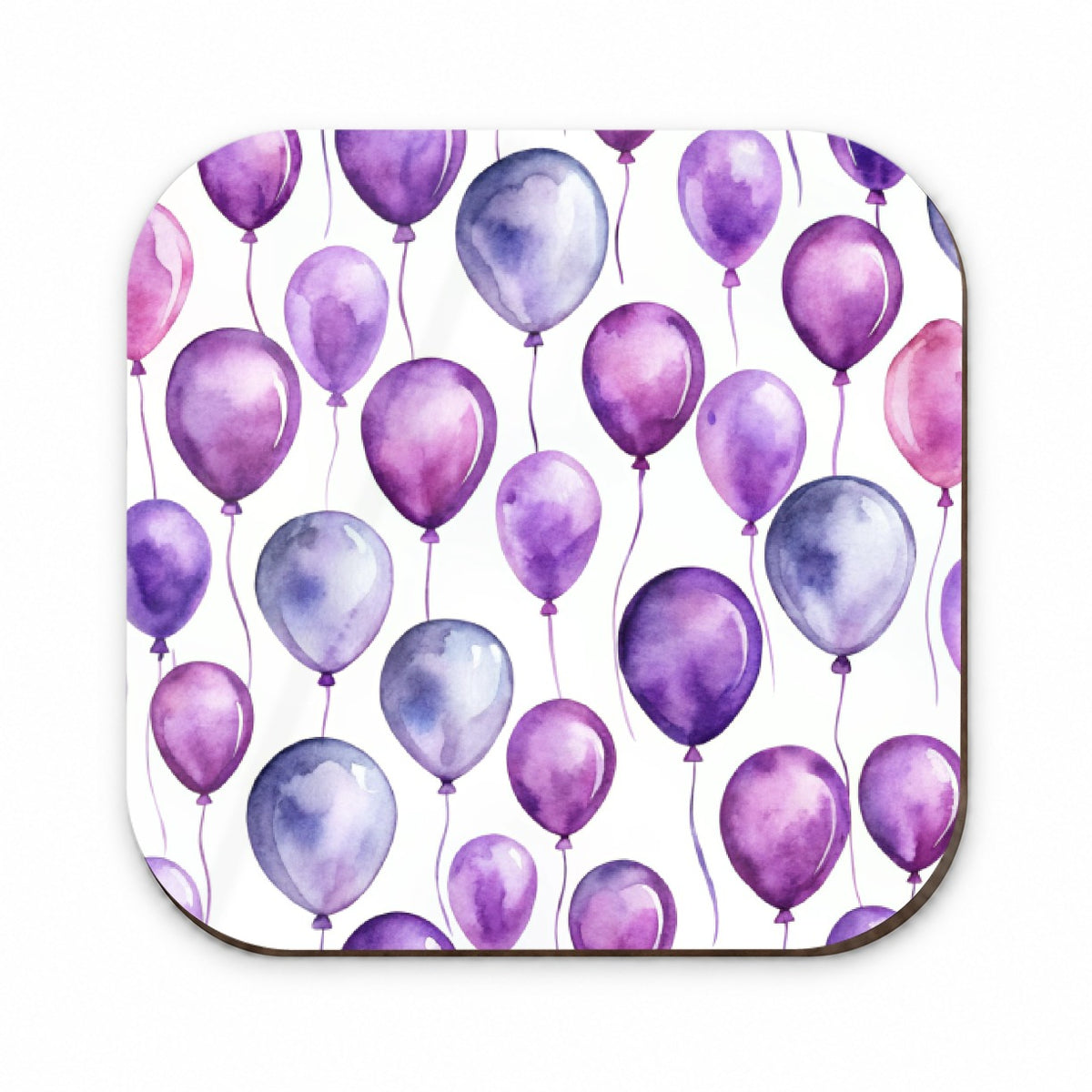Purple Balloons Watercolor Birthday Fridge Magnet