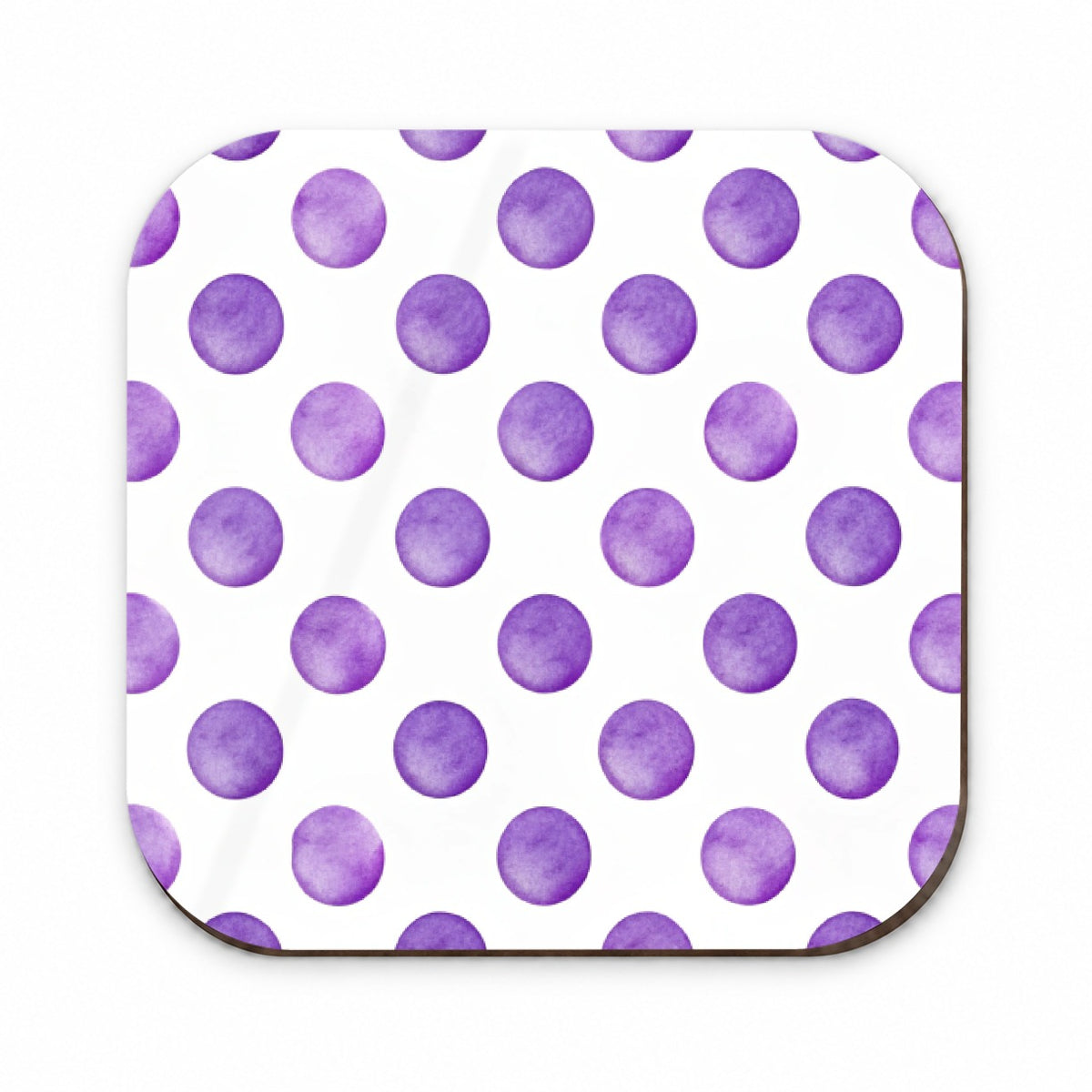 Purple Polka Dots White Background Fridge Magnet