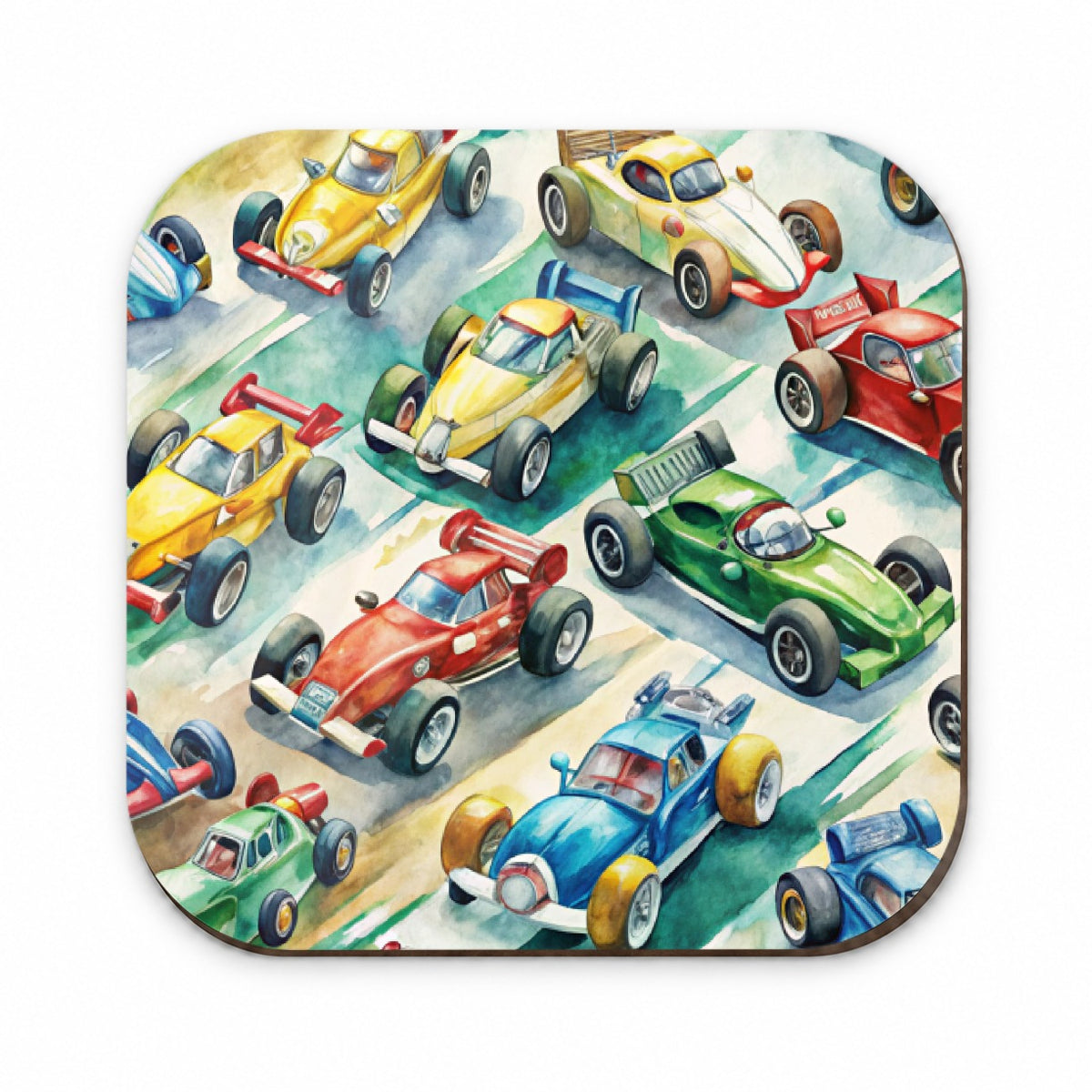 Race Cars Watercolor Fridge Magnet