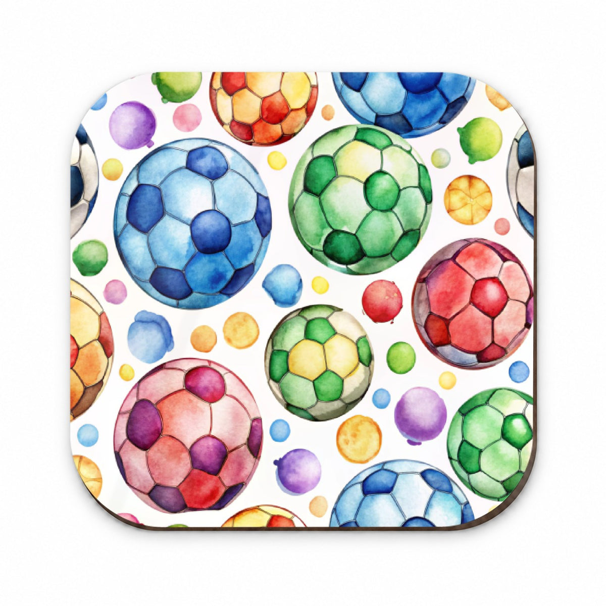 Rainbow Soccer Balls Watercolor Football Fridge Magnet