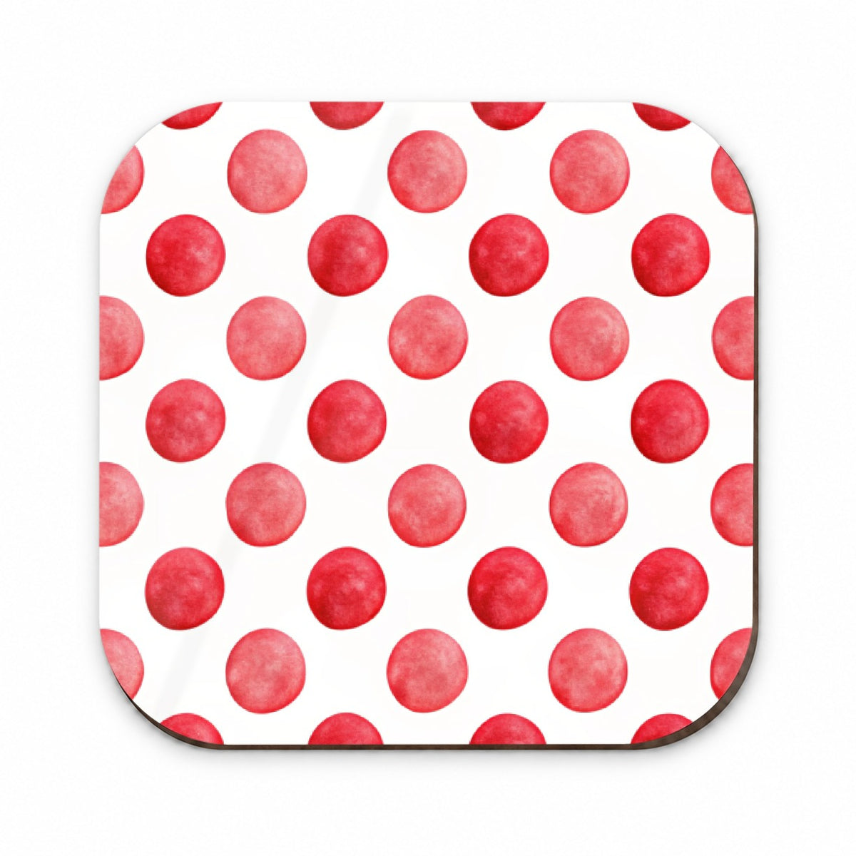 Red Polka Dots White Background Fridge Magnet