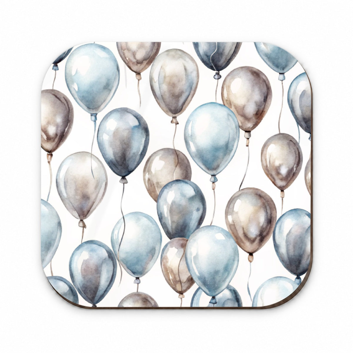 Silver Balloons Watercolor Birthday Anniversary Fridge Magnet