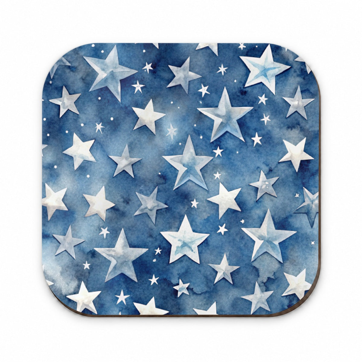 White Stars Blue Background Watercolor Fridge Magnet