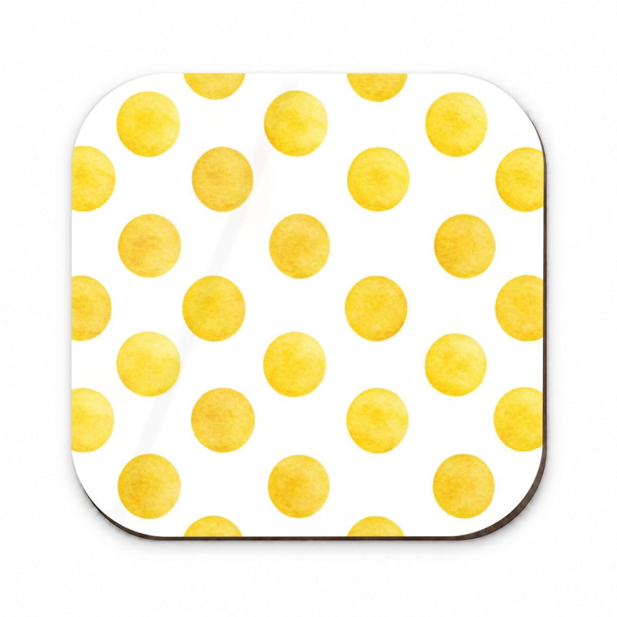 Yellow Polka Dots White Background Fridge Magnet