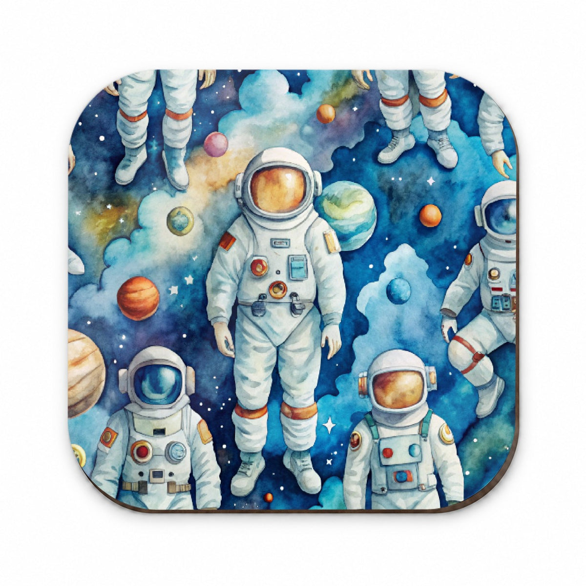 Astronauts In Space Watercolor Fridge Magnet