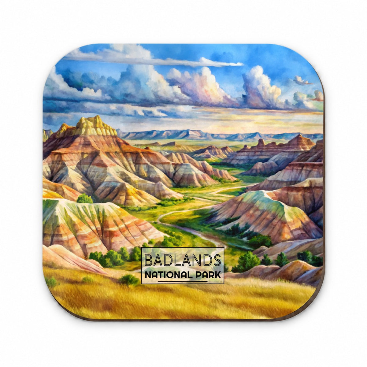 Badlands National Park South Dakota Watercolor Fridge Magnet