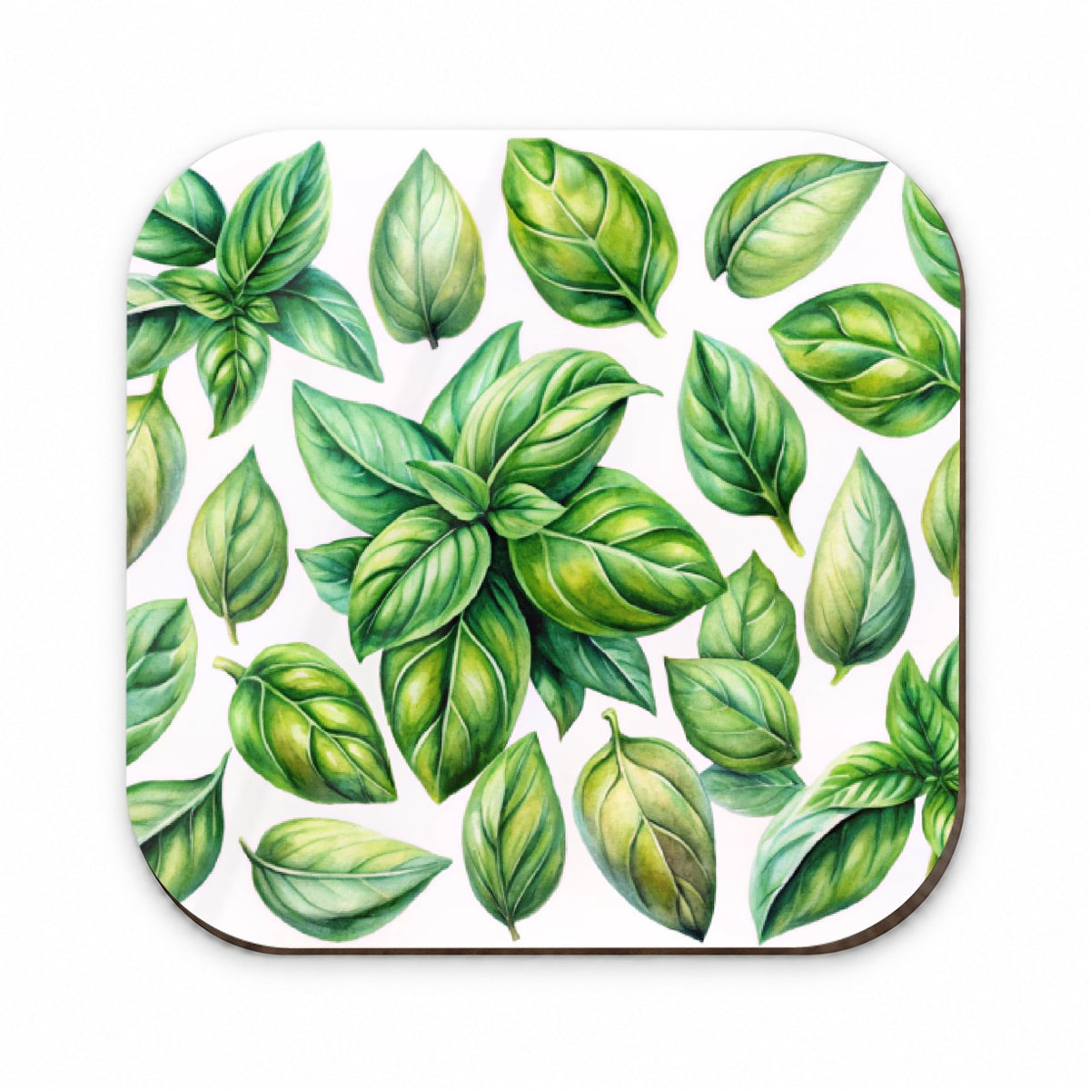 Basil Leaves Watercolor Fridge Magnet