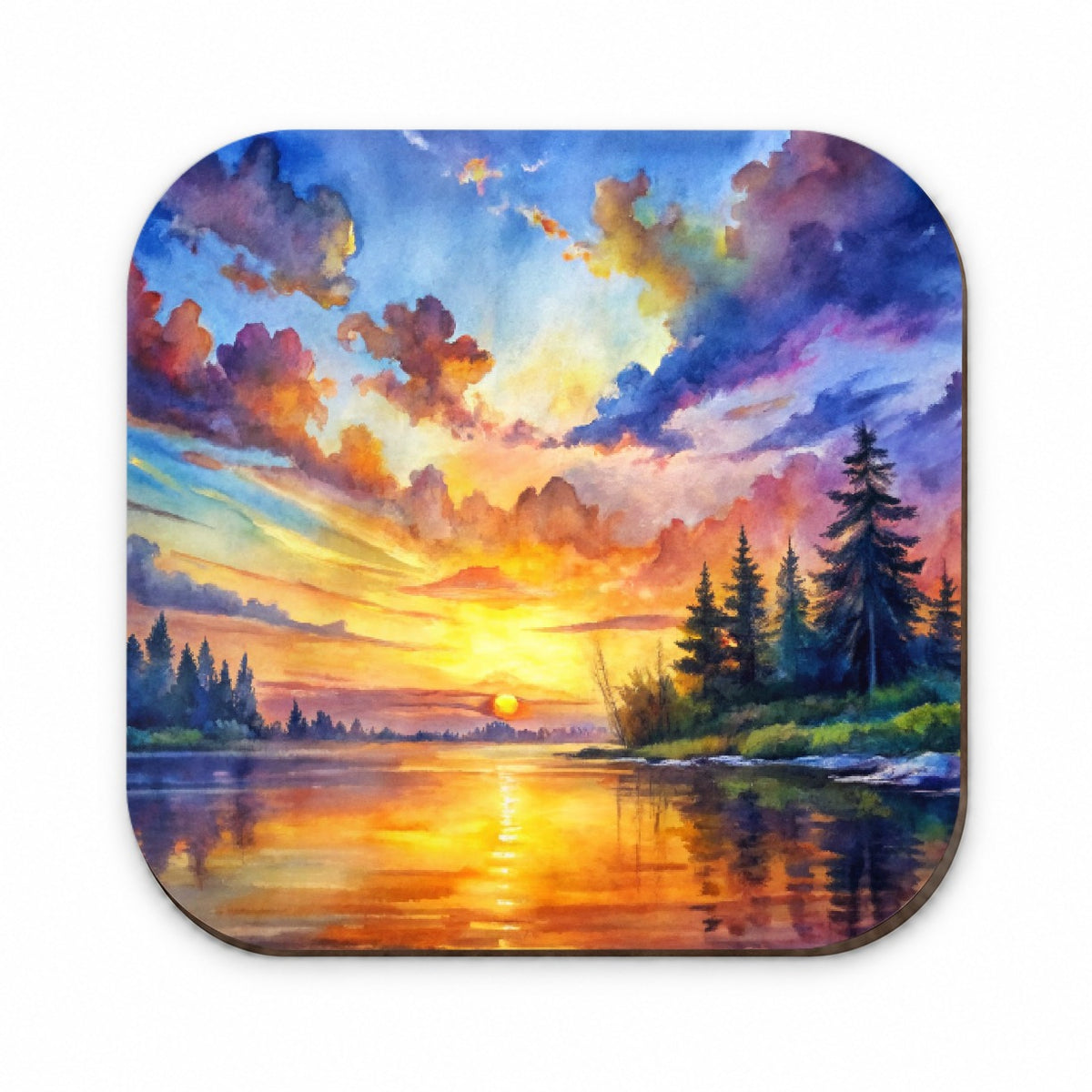 Beautiful Sunrise Watercolor Fridge Magnet