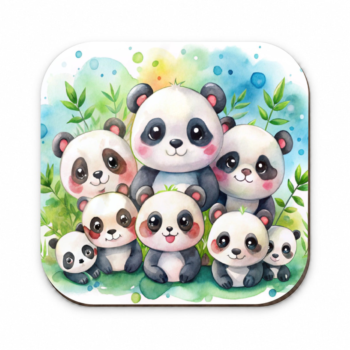 Bunch Of Cute Pandas Watercolor Fridge Magnet