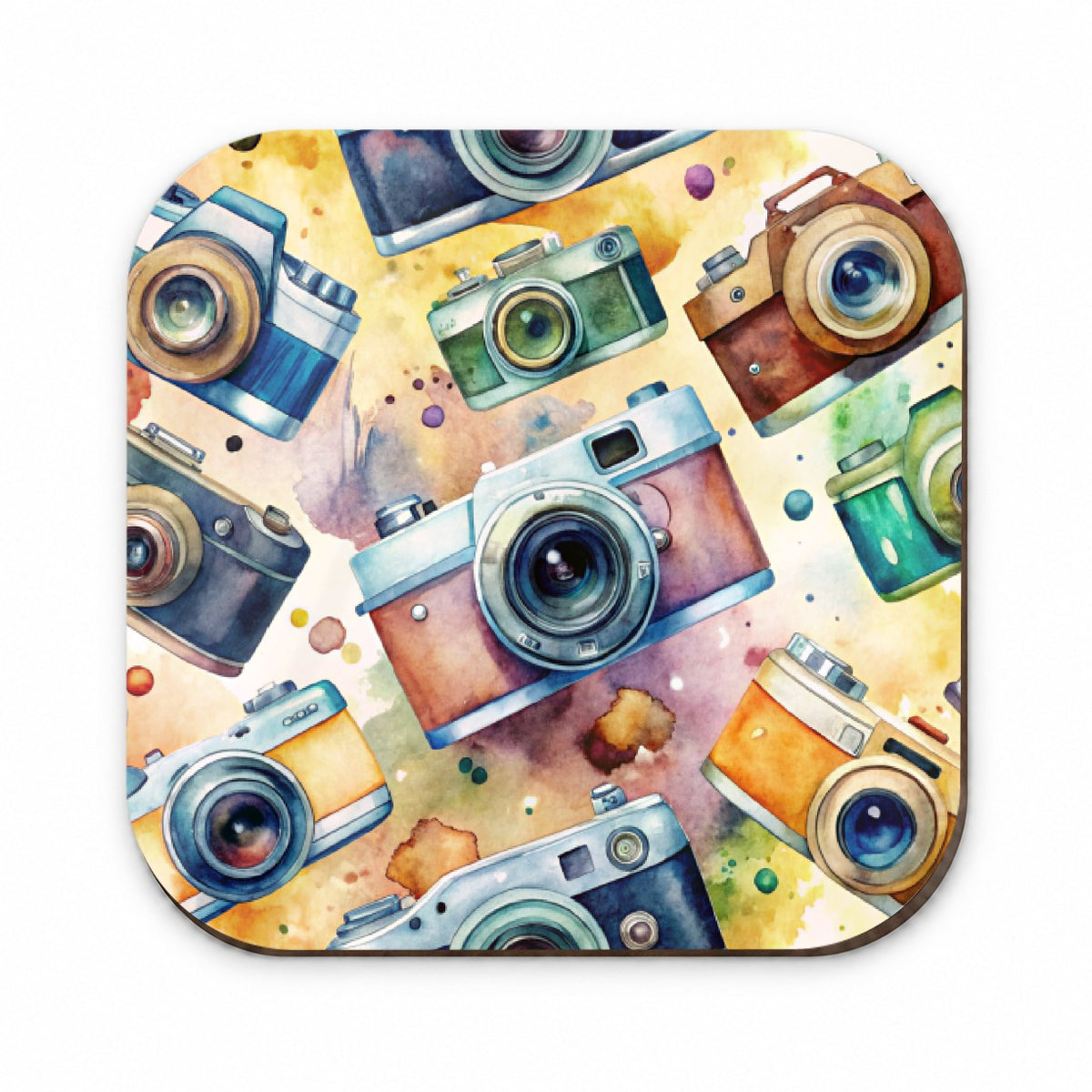 Cameras Retro 35mm Scattered Photographer Photography Watercolor Fridge Magnet