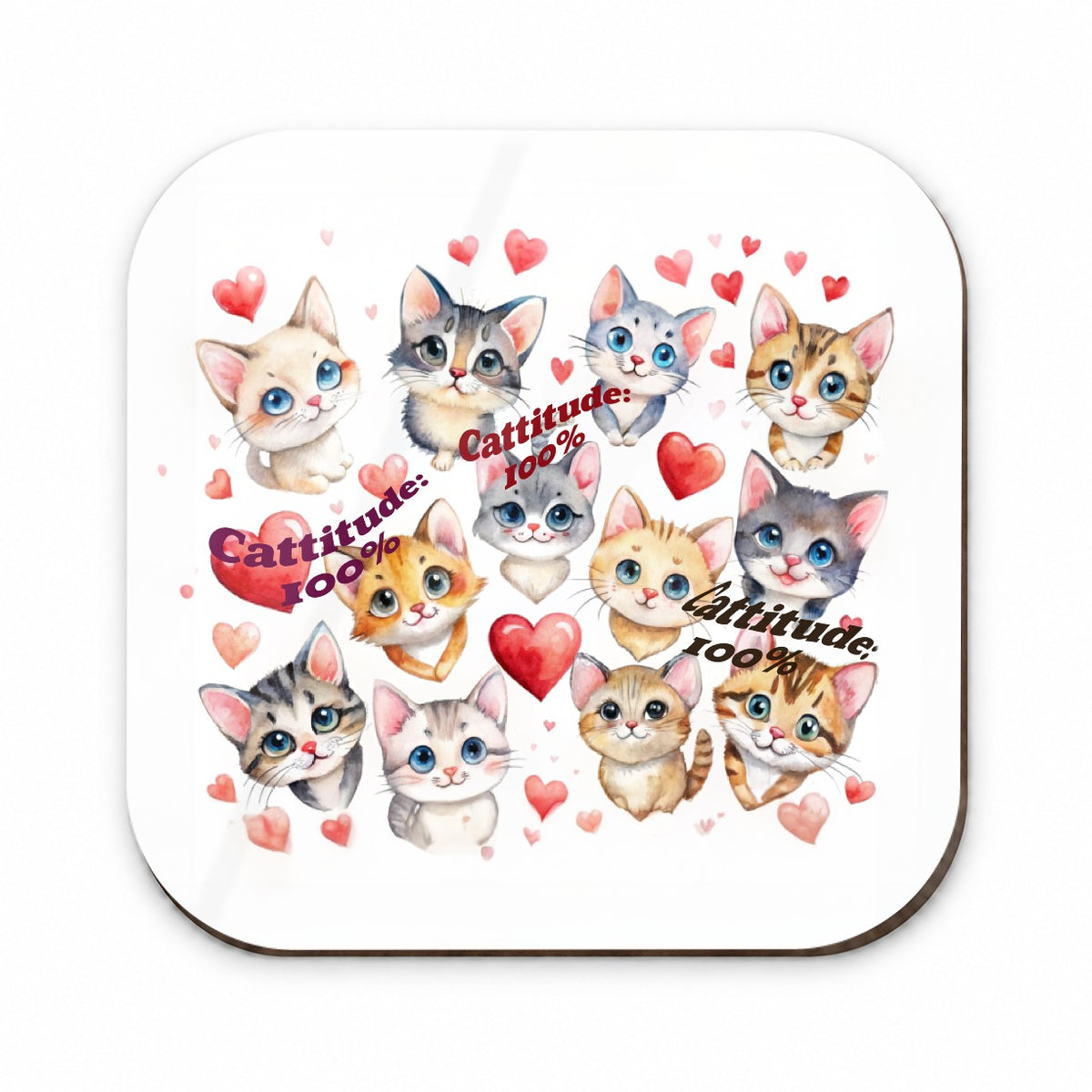 Cattitude 100 Percent Funny Cat Lovers Fridge Magnet