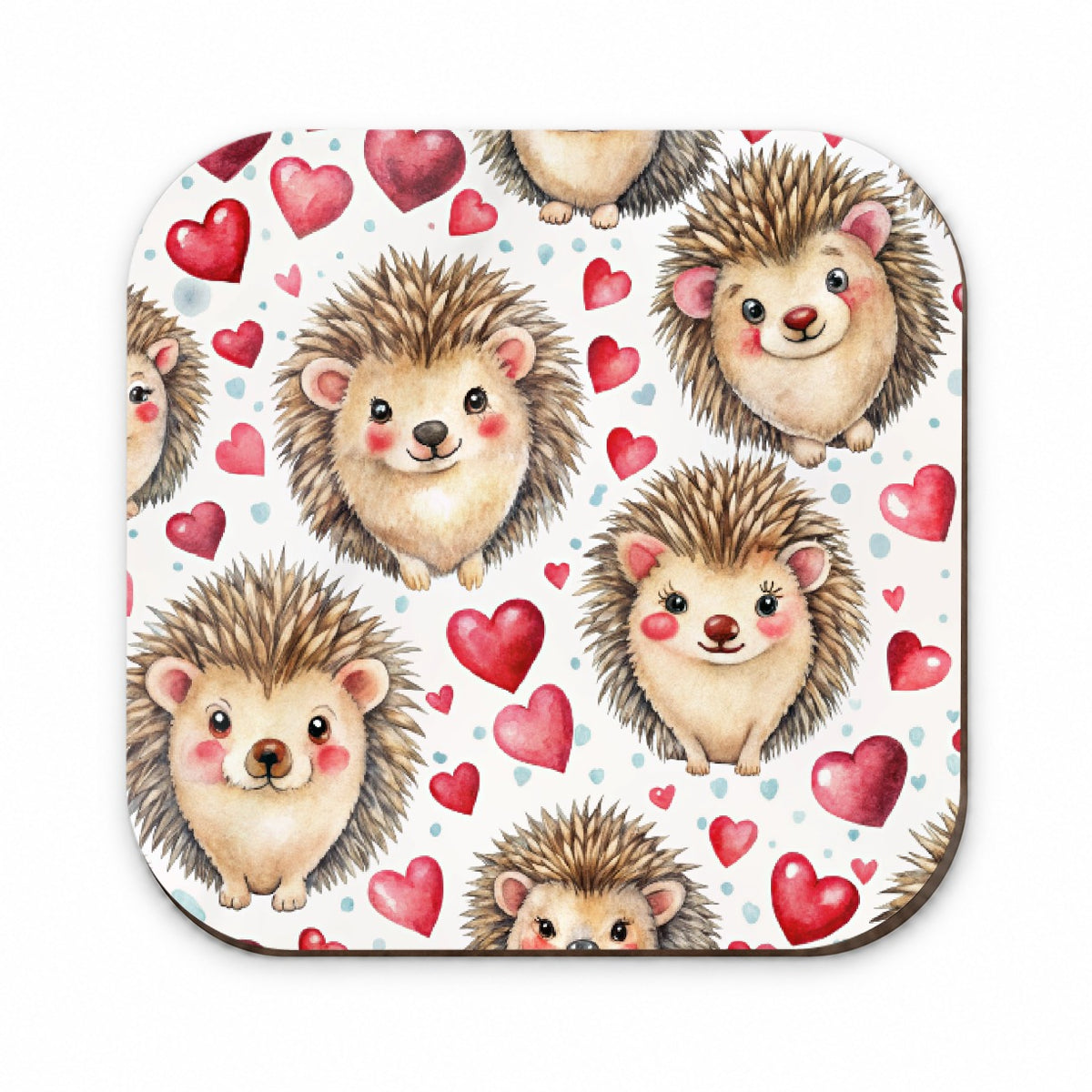 Chibi Hedgehogs And Hearts Watercolor Fridge Magnet