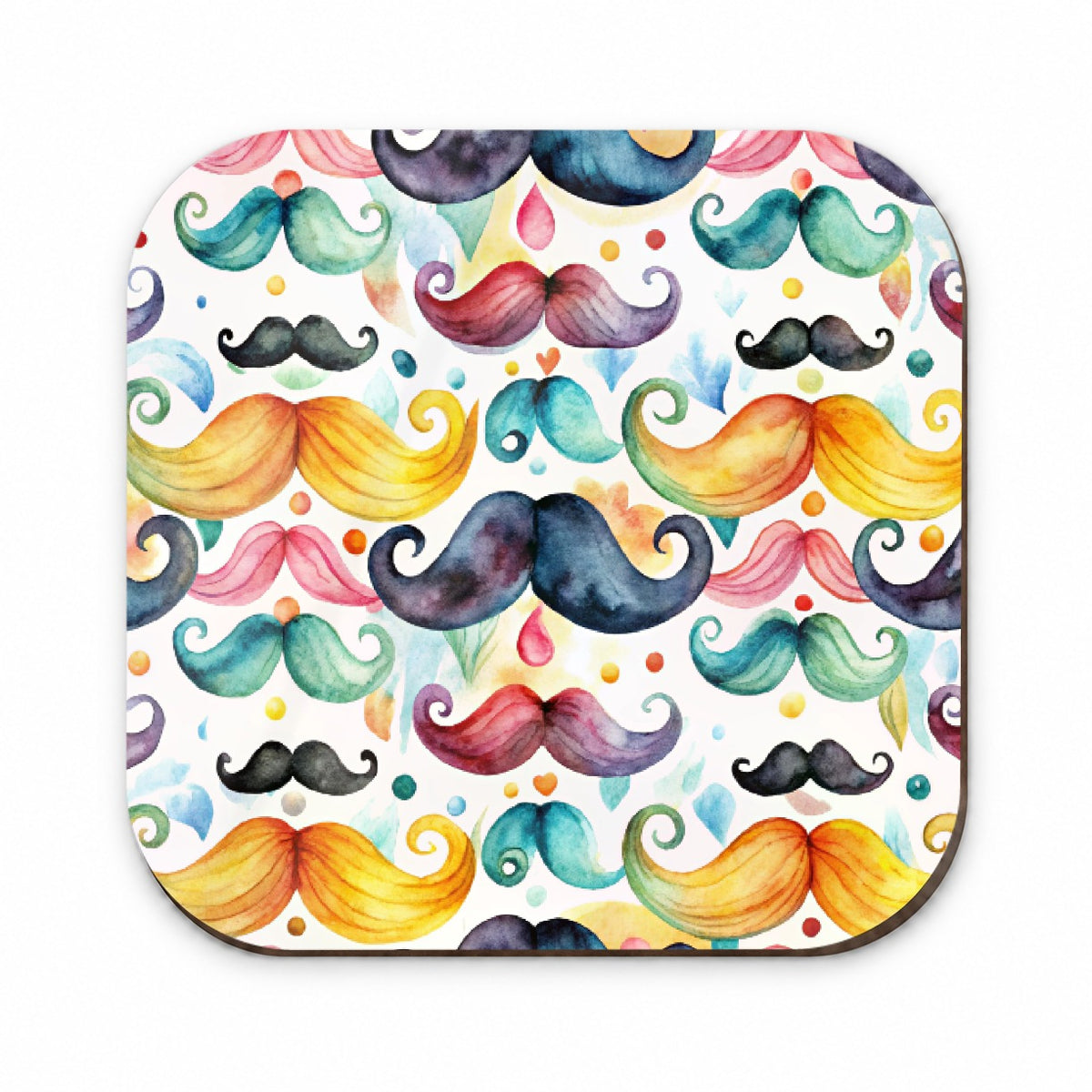 Colorful Mustaches Watercolor Fridge Magnet