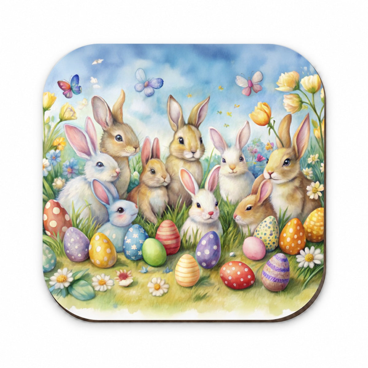 Easter Bunnies Watercolor Fridge Magnet