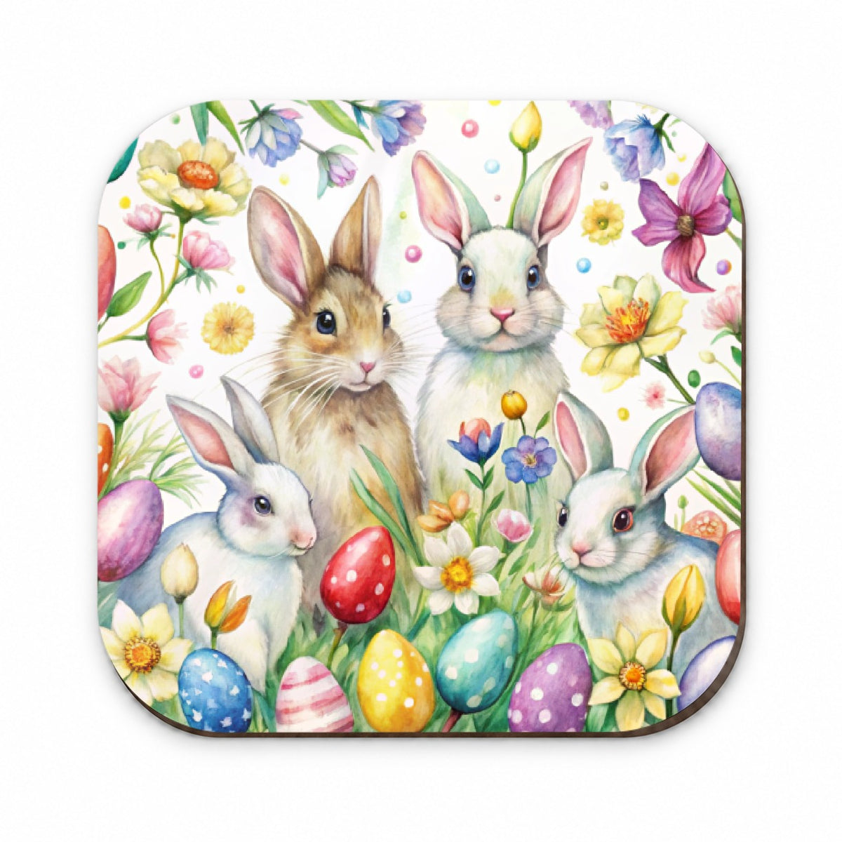 Easter Bunny Rabbit Eggs Flowers Fridge Magnet