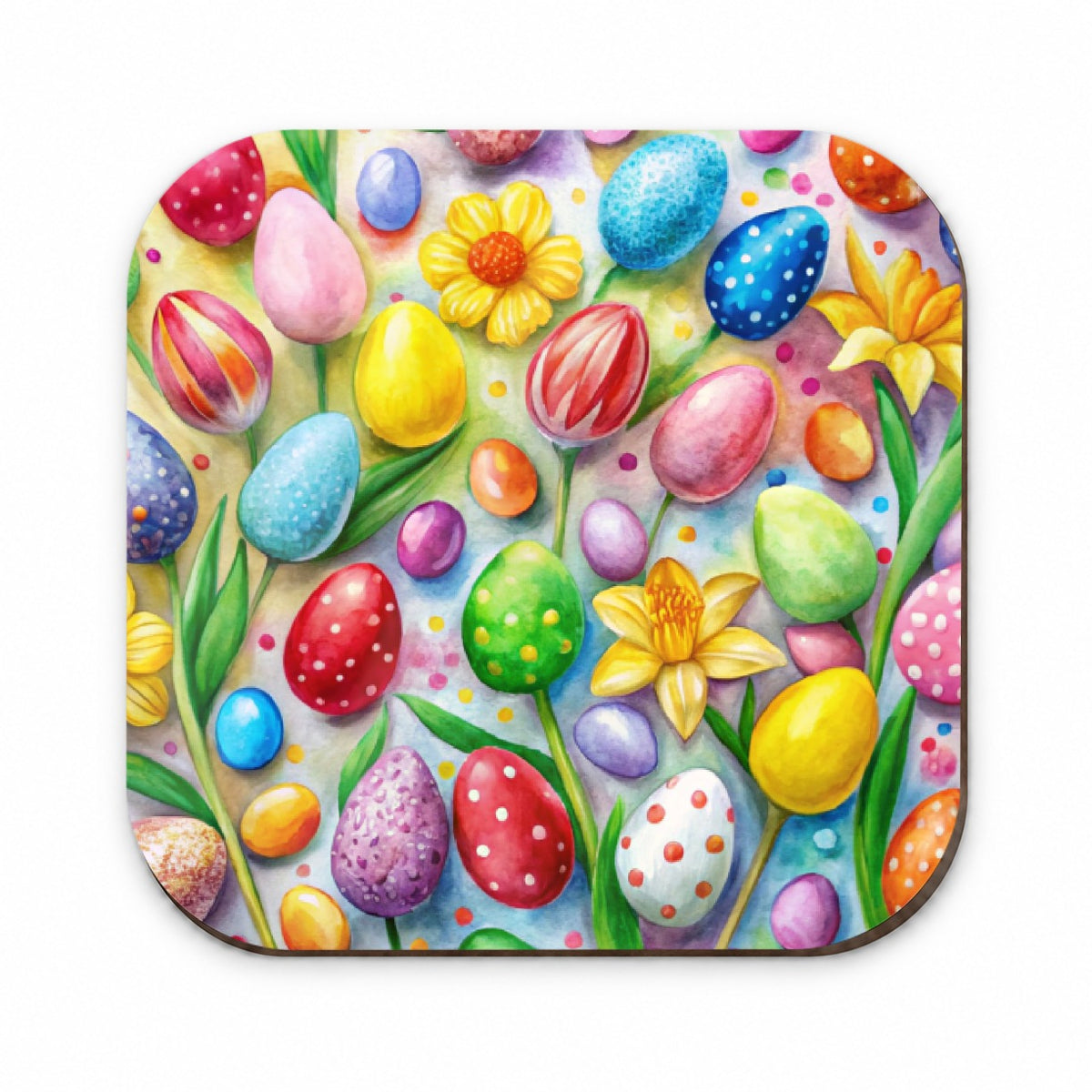 Easter Candy Eggs Flowers Fridge Magnet