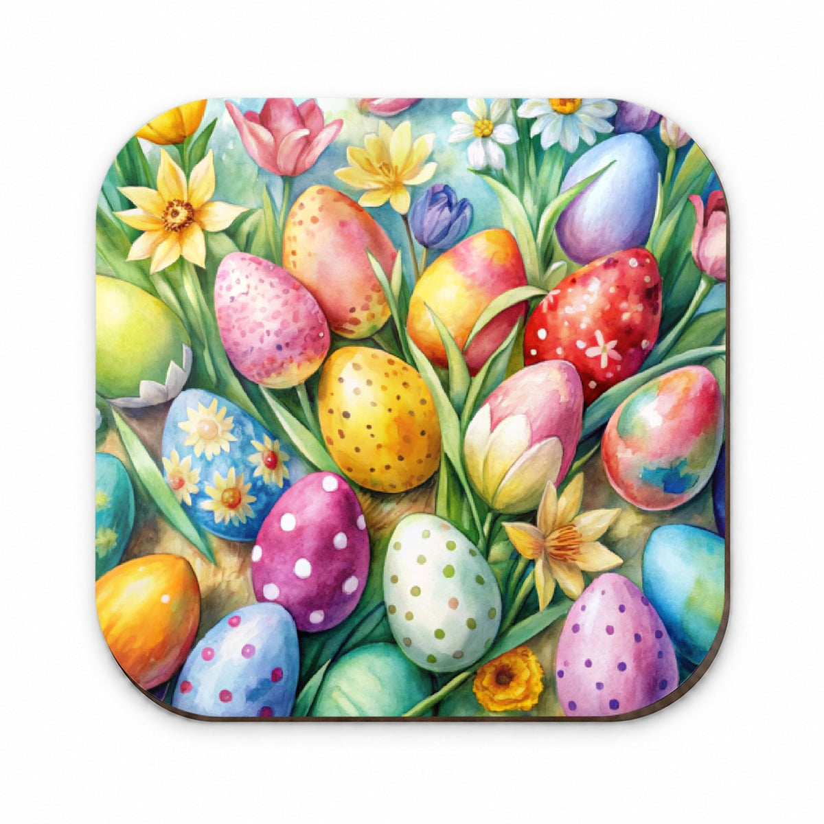 Easter Eggs Flowers Watercolor Fridge Magnet