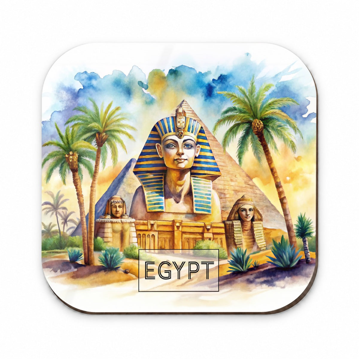 Egypt Pyramids Sphinx Travel Country Watercolor Fridge Magnet
