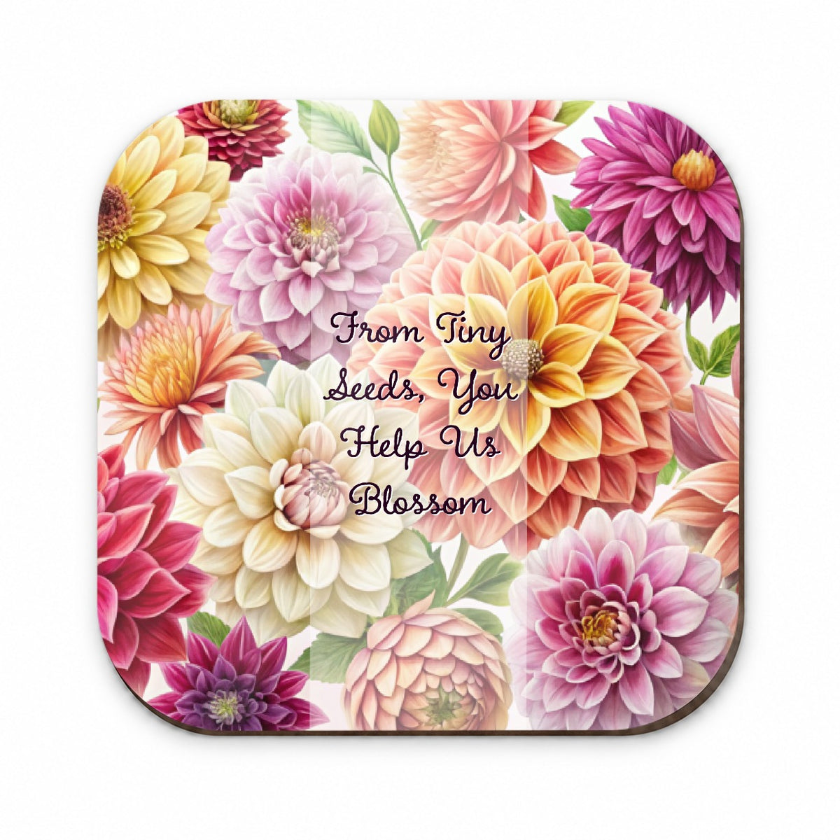 From Tiny Seeds Blossom Teacher Appreciation Dahlia Flowers Fridge Magnet