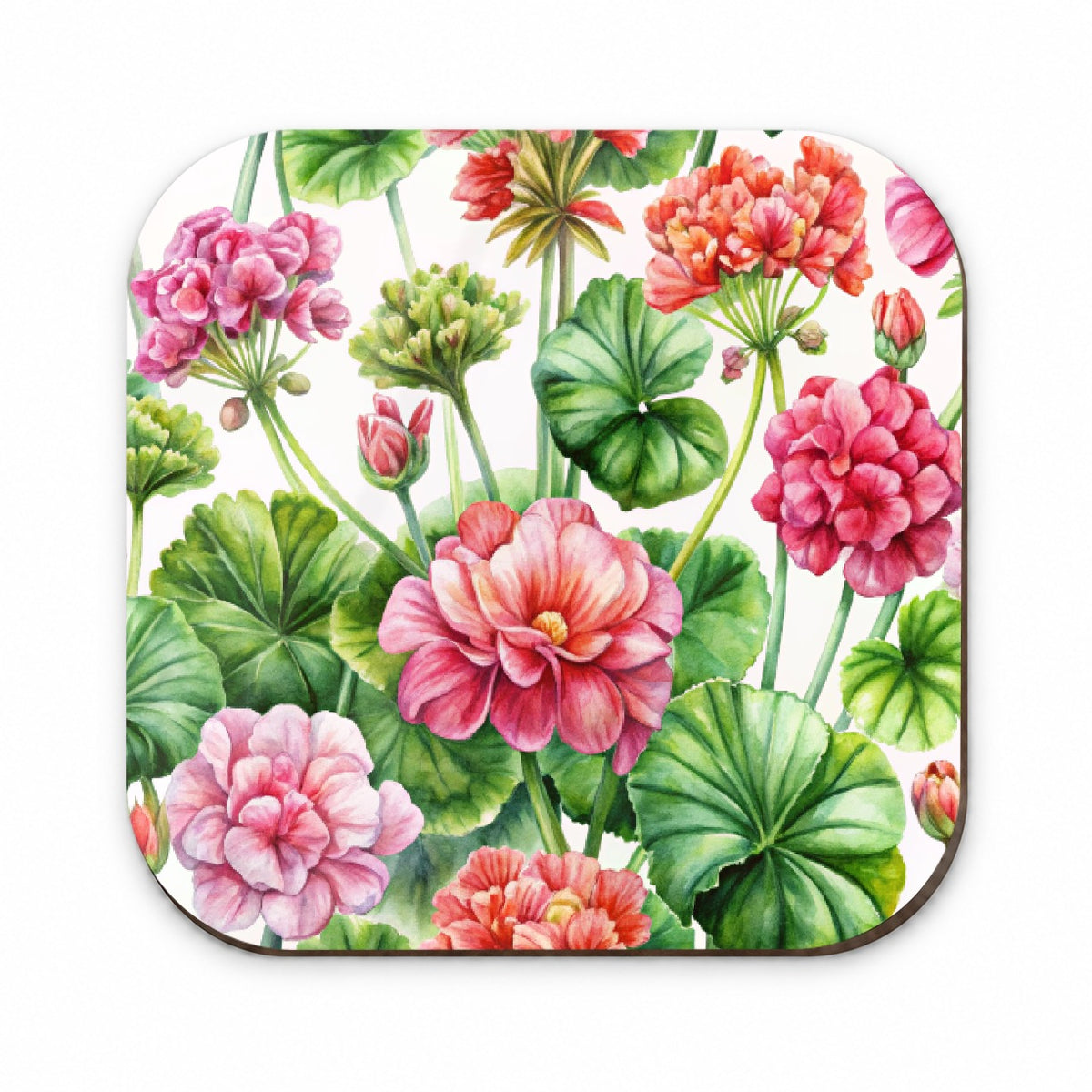 Geraniums Flowers Watercolor Fridge Magnet