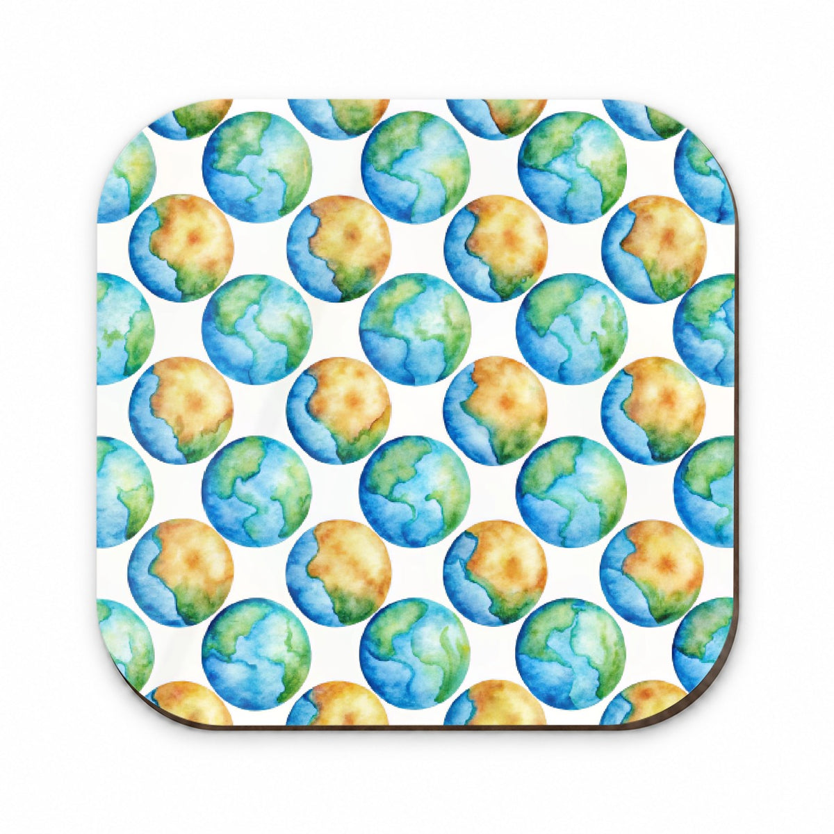 Globes Earth Pattern Watercolor Fridge Magnet