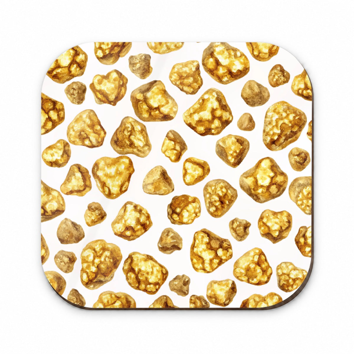 Gold Nuggets Pattern Watercolor Fridge Magnet