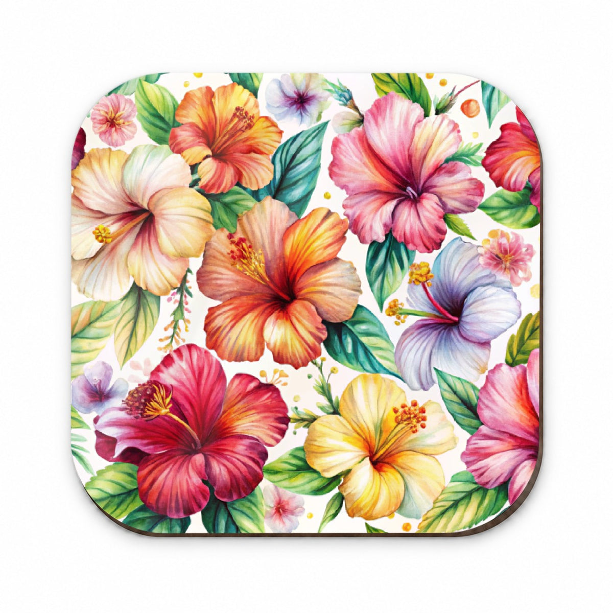 Hibiscus Tropical Flowers Watercolor Fridge Magnet