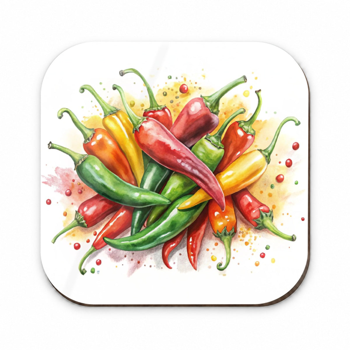 Hot Peppers Jalapenos Spicy Watercolor Fridge Magnet