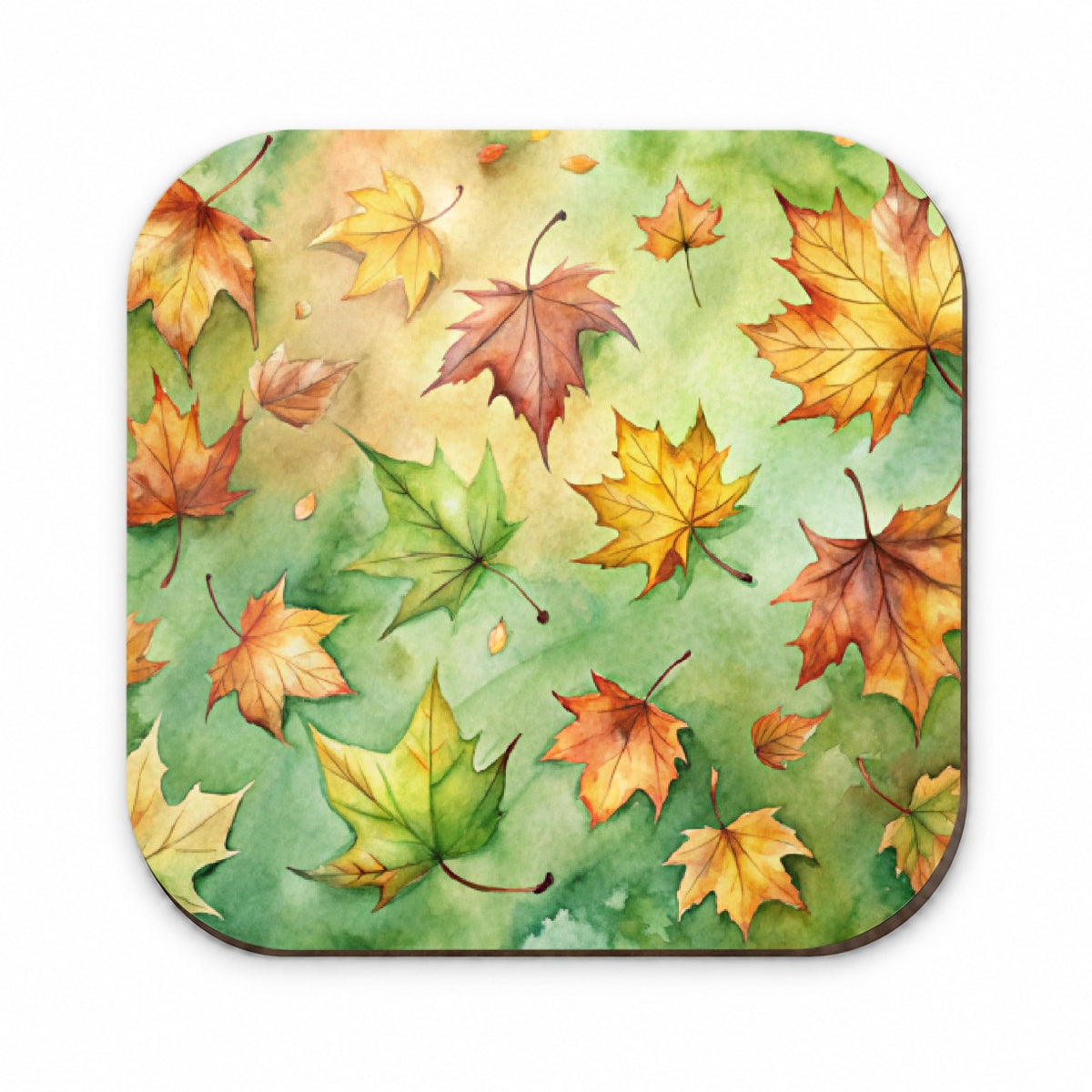 Leaves Green Background Watercolor Fridge Magnet
