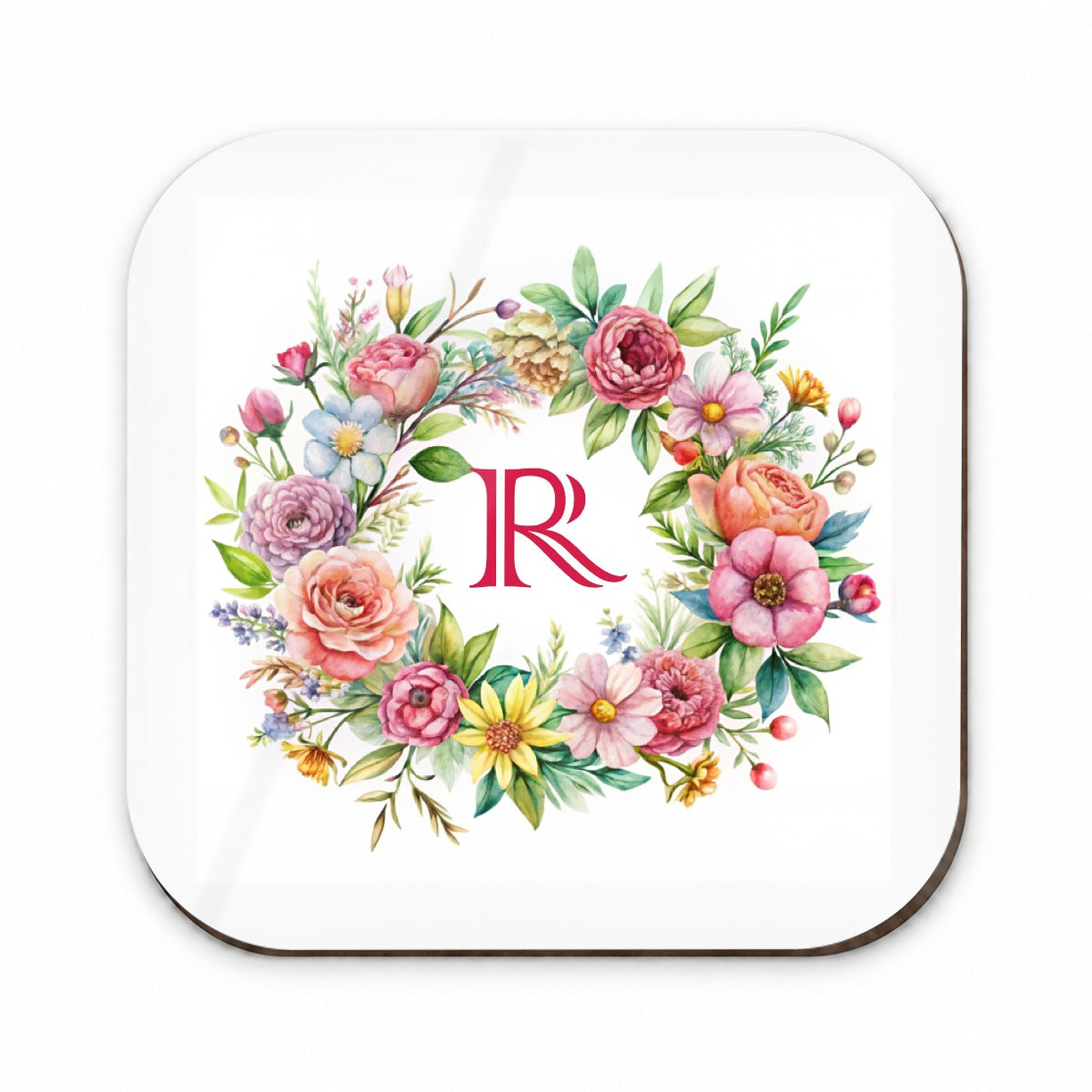 Letter R Initial Monogram Flowers Floral Fridge Magnet