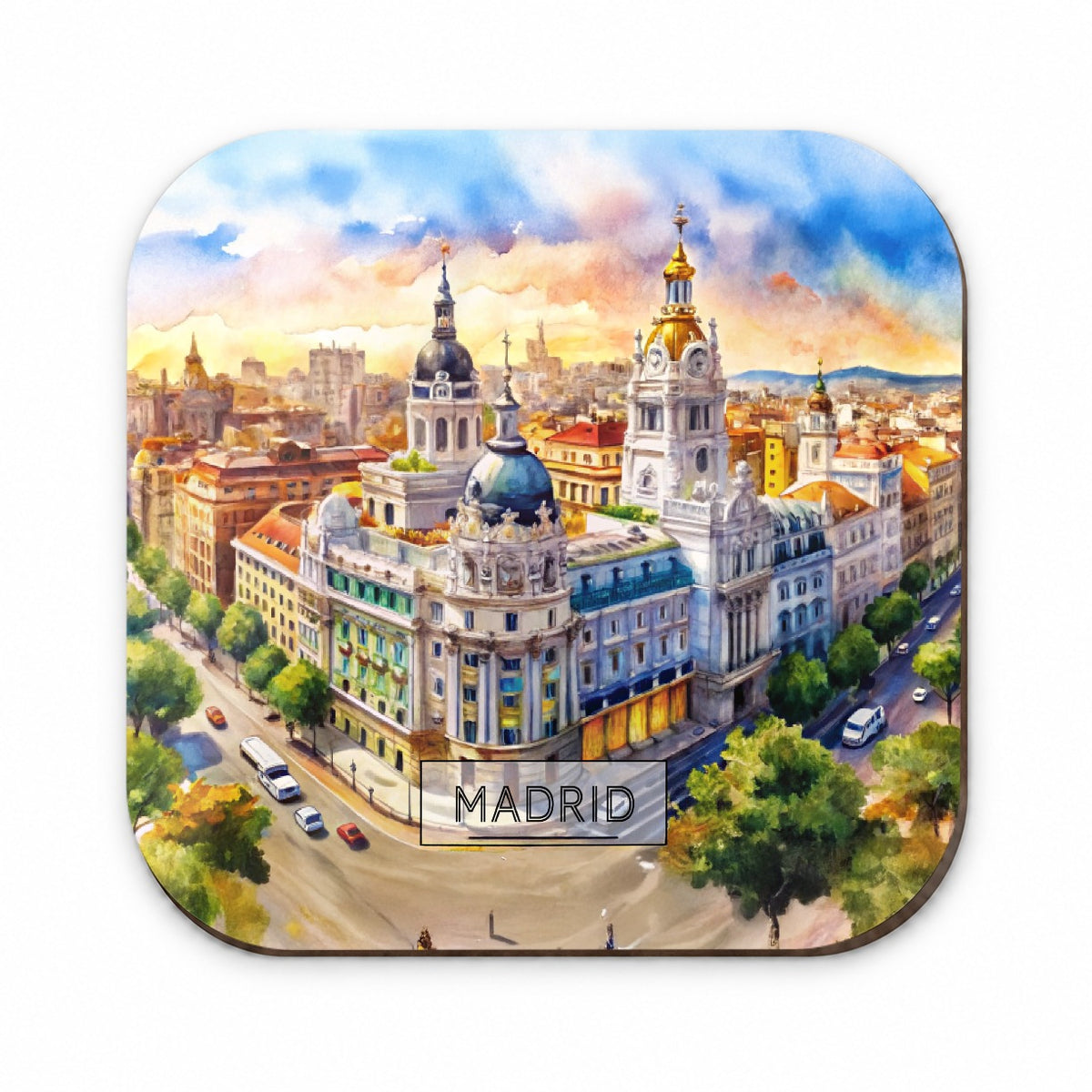 Madrid Spain Travel City Watercolor Fridge Magnet