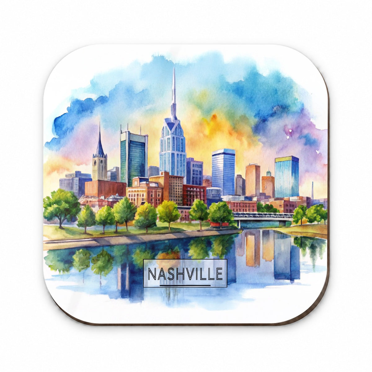 Nashville Tennessee Travel City Watercolor Fridge Magnet