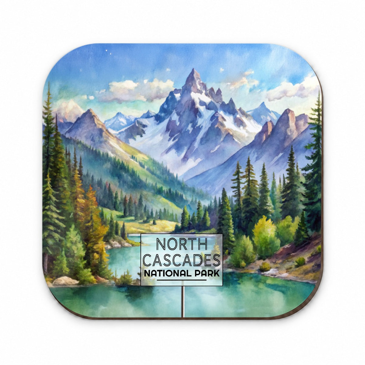 North Cascades National Park Washington Watercolor Fridge Magnet