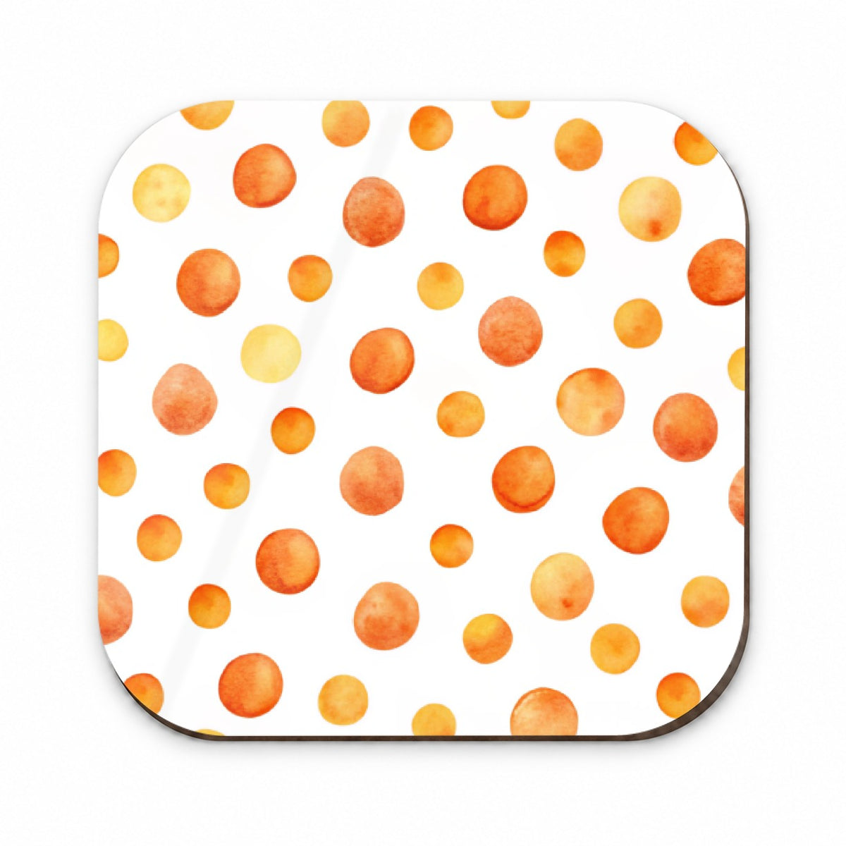 Orange Polka Dots Fun White Background Fridge Magnet