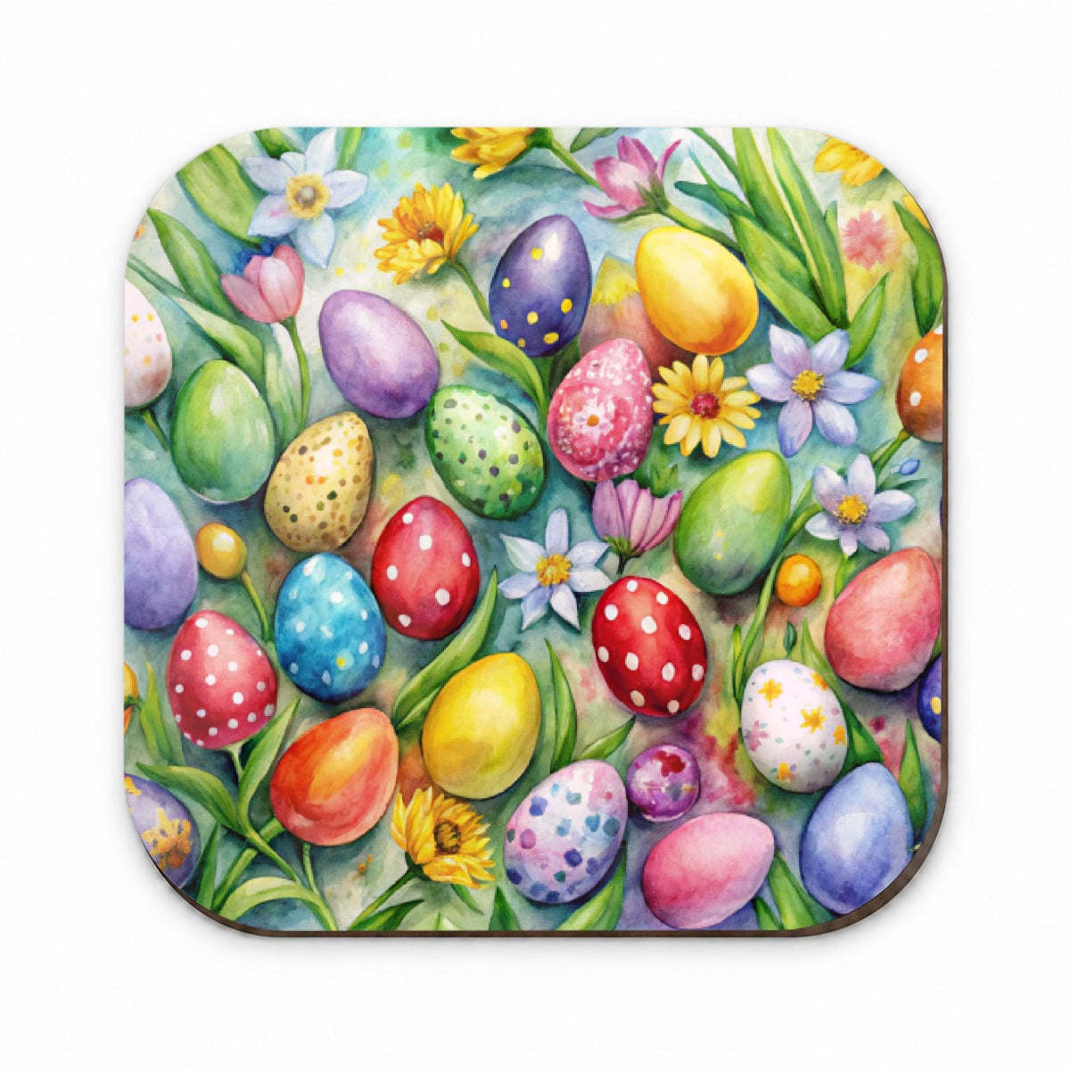 Pretty Easter Eggs Flowers Watercolor Fridge Magnet