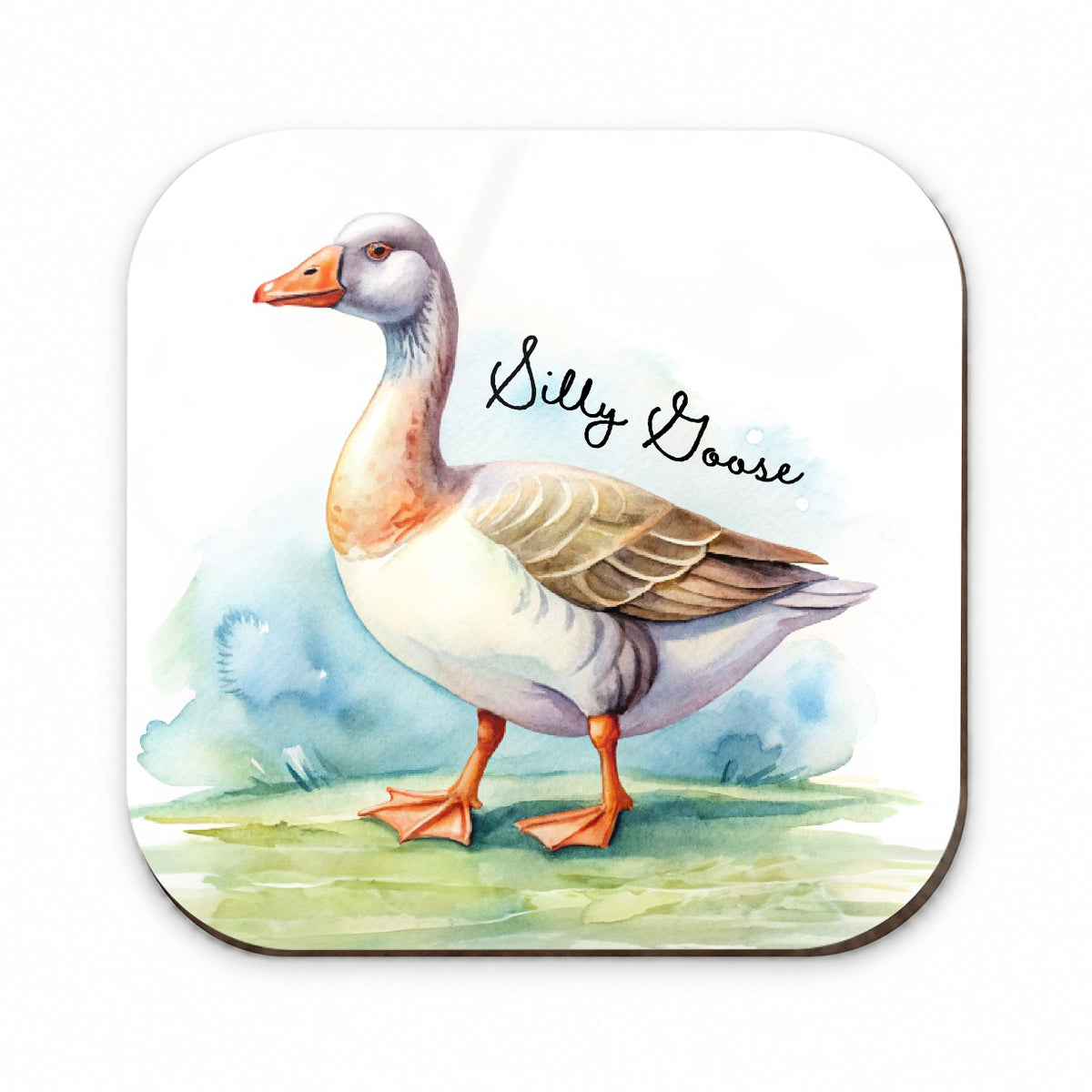 Silly Goose Funny Watercolor Fridge Magnet