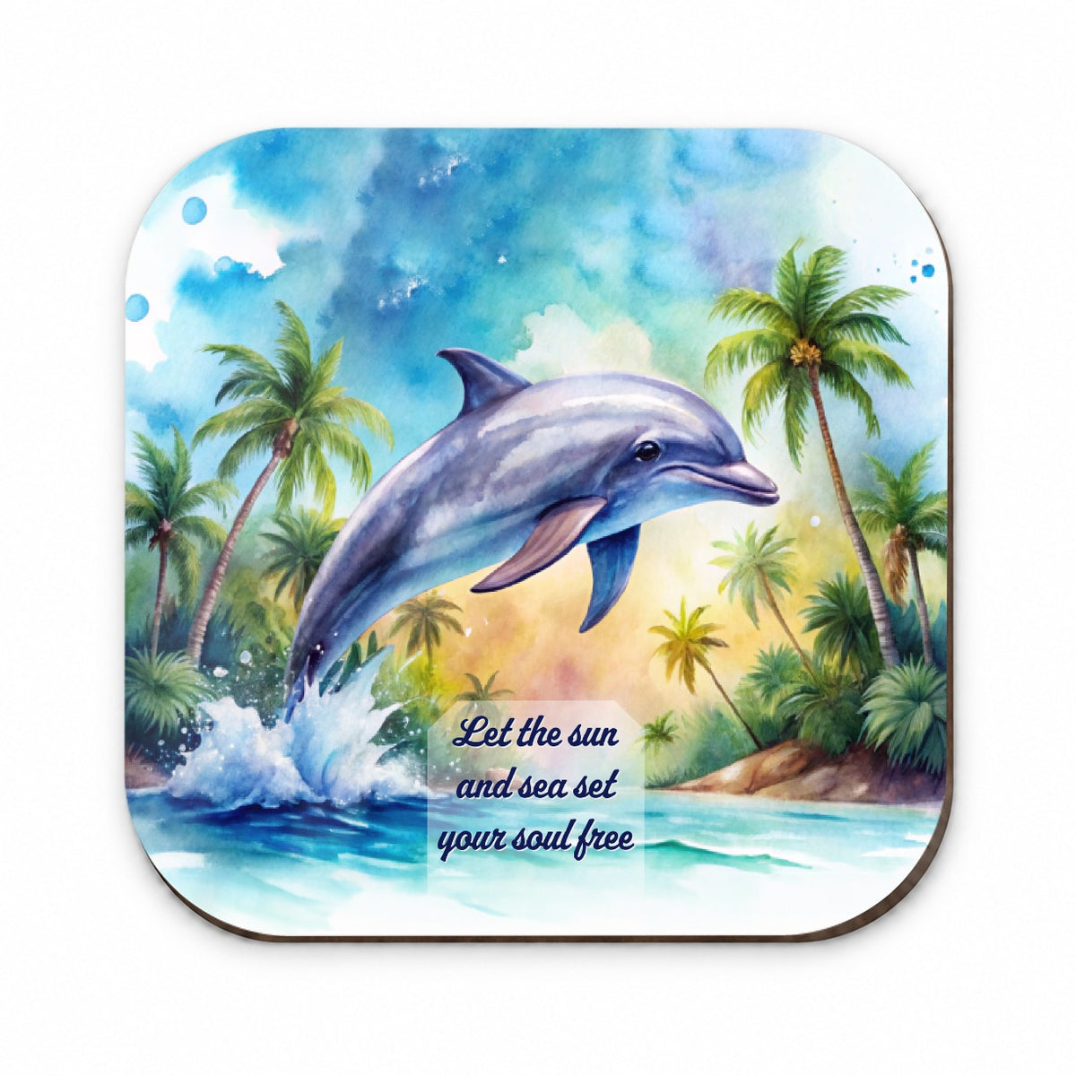 Sun Sea Set Soul Free Inspirational Dolphin Tropical Fridge Magnet