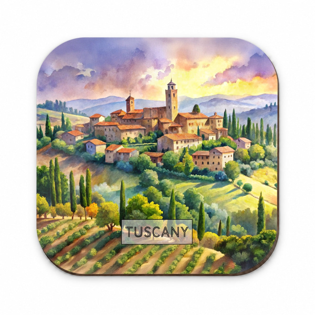 Tuscany Italy Travel City Watercolor Fridge Magnet